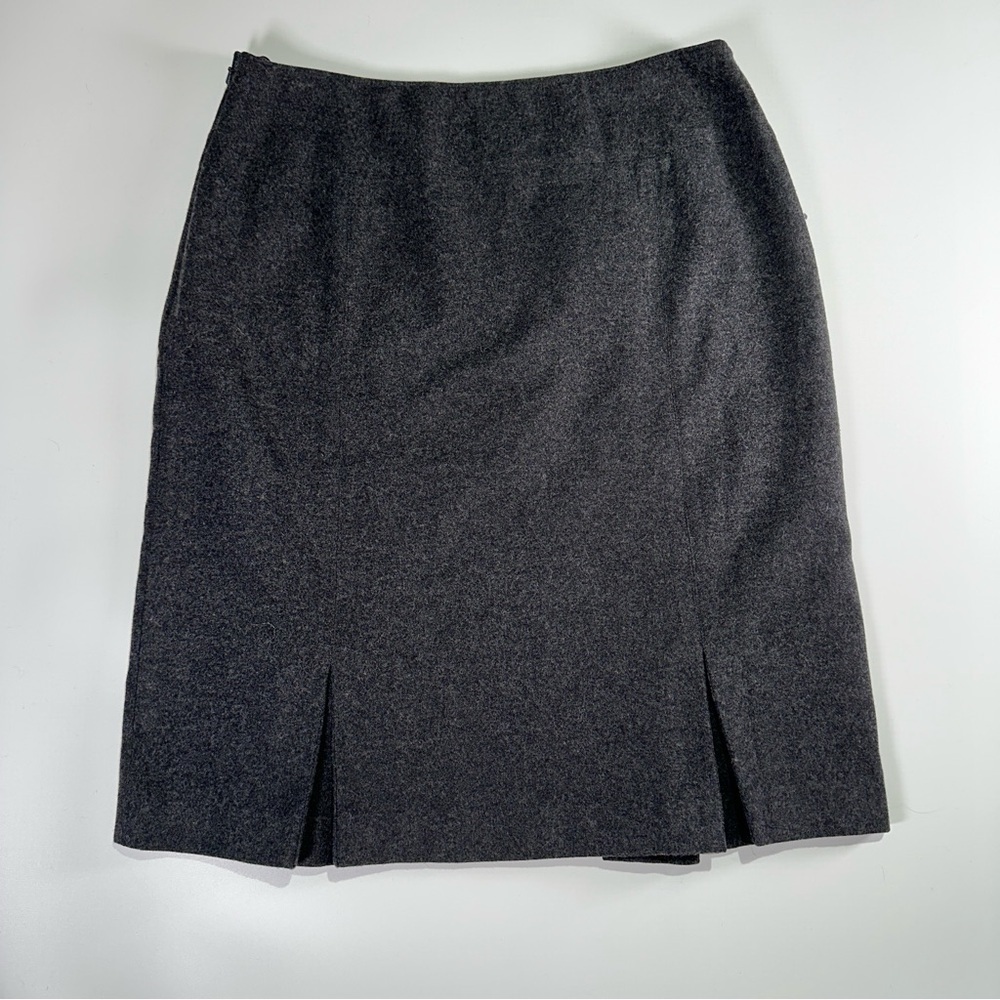 Banana Republic workwear wool blend pencil skirt front slits Size 10 gray - Picture 2 of 6